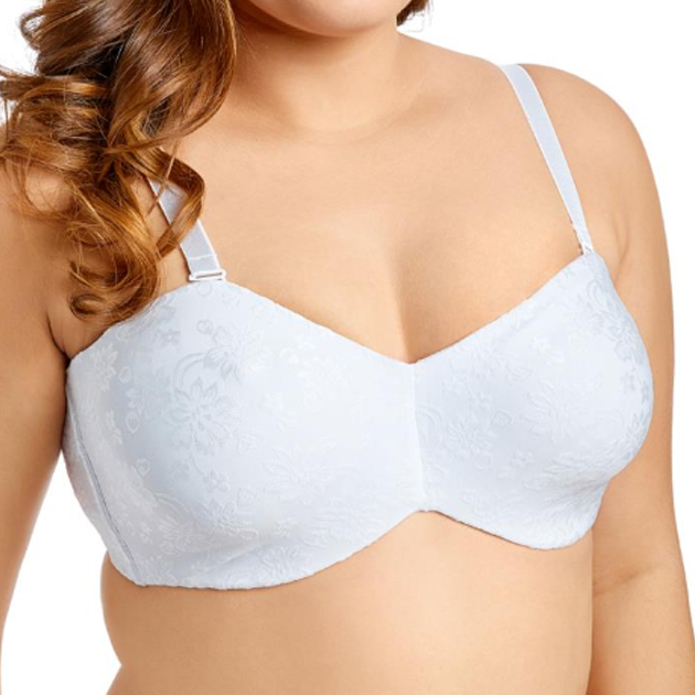 Multiway Floral Jacquard Unlined White Strapless Bra