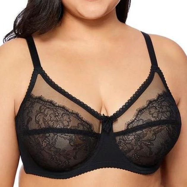 Black Underwire Full Coverage Lace Sheer Bra for Women