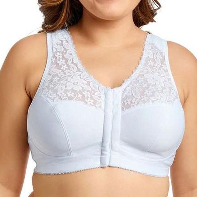 Large Cup Jacquard Non-Padded Sheer Lace Deep Sky Blue Bra