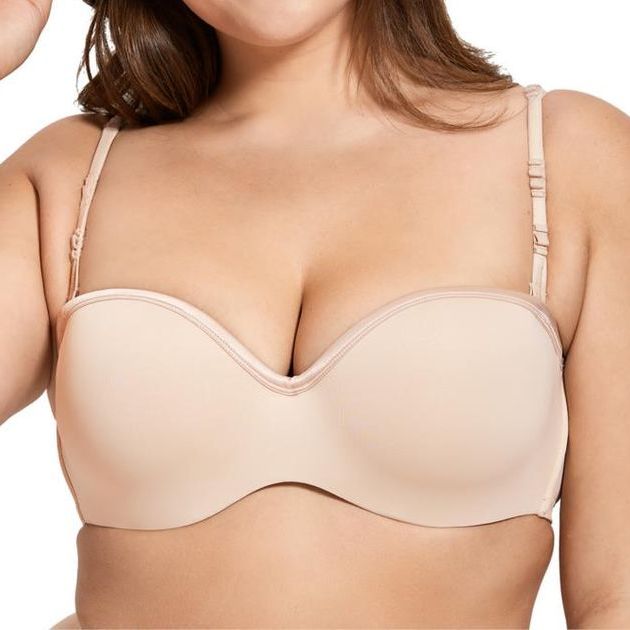 PMUYBHF Strapless Bras for Women Large Bust Plus Size Women's Hot and Semi  Transshapeable Push up Bra Bra with Small Chest Lift Bra Racerback Bras for  Women no underwire Padded 