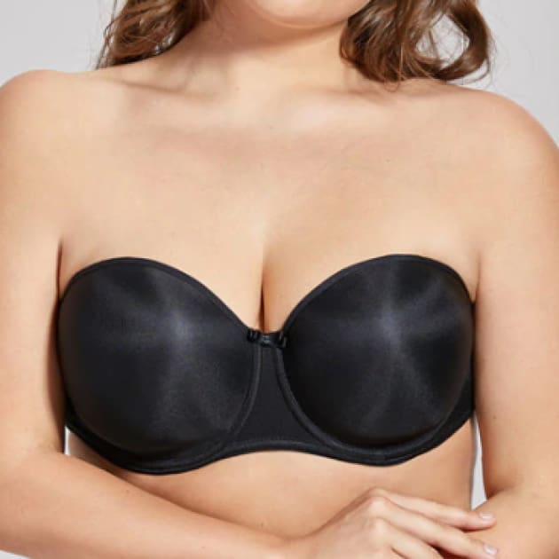 Sexy Lace Lined Strapless Black Lift Bra