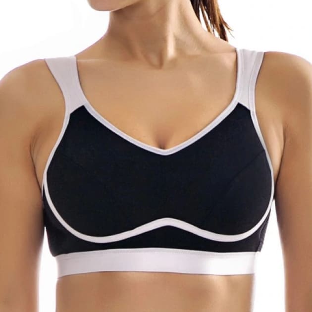 High Control Wire Free Non-Padded Sports Bra - Black - Plus Size Bra - Non-Padded Sports Bra Wire Free