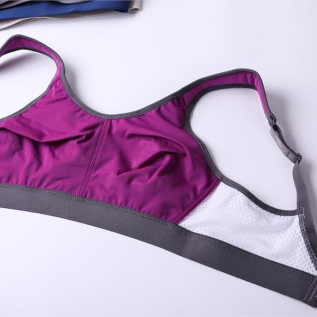 High Control Wire Free Non-Padded Sports Bra - Purple - Plus Size Bra - Non-Padded Sports Bra Wire Free