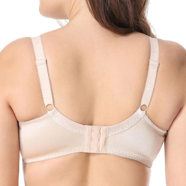 Large Cup Jacquard Non-Padded Sheer Lace - Beige - Plus Size Bra - Jacquard Lace Large Cup Non-Padded