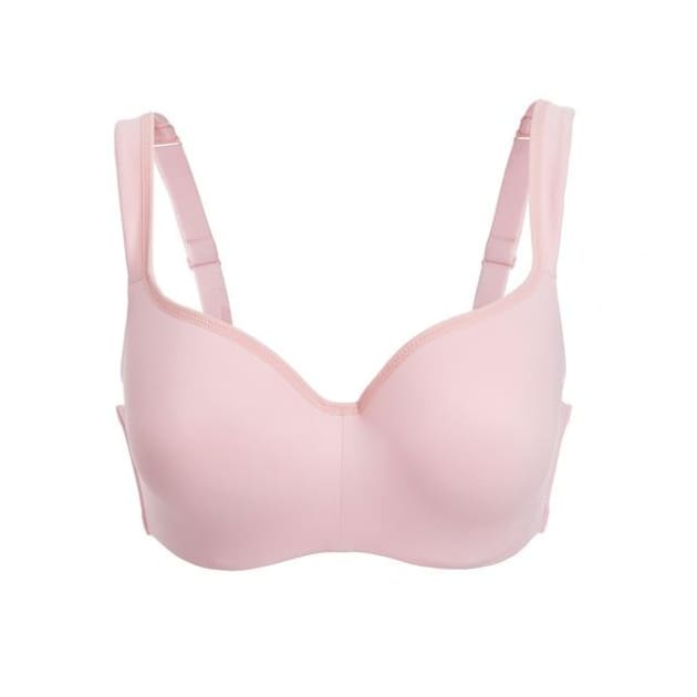 Seemless Balconette T-Shirt - Pink - Plus Size Bra - 3/4 Cup Balconette Push Up Seamless Smooth